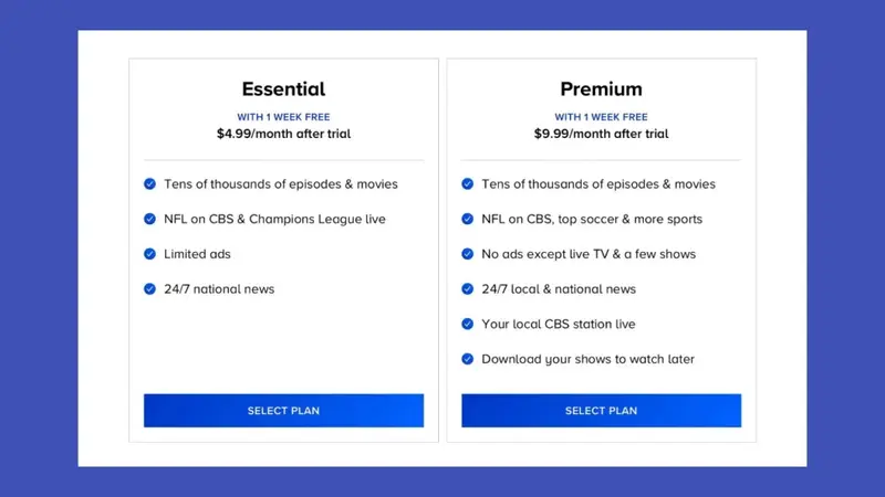 Paramount Plus plans and prices